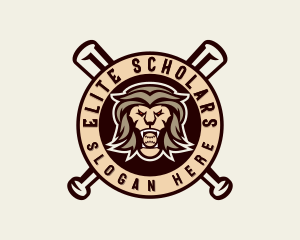 Lion Baseball League logo design