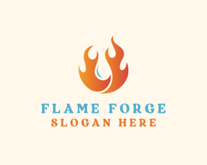 Flame Heating Energy logo design