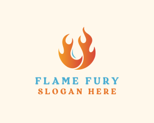 Flame Heating Energy logo design