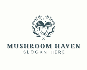 Organic Garden Mushroom logo design