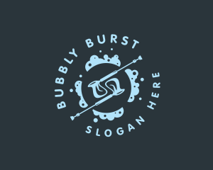 Cleaning Pressure Washer Bubbles logo design