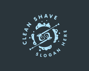 Cleaning Pressure Washer Bubbles logo design