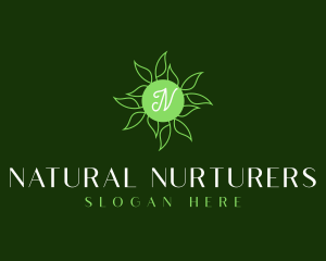 Natural Organic Leaves logo design