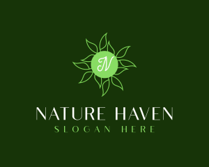 Natural Organic Leaves logo design