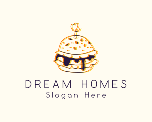 Hamburger Sandwich Snack Logo