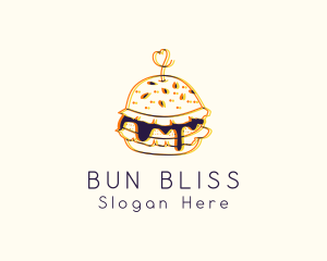 Hamburger Sandwich Snack logo design