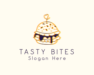 Hamburger Sandwich Snack logo design