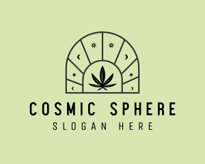 Cosmic Marijuana Leaf logo design