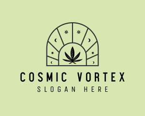 Cosmic Marijuana Leaf logo design