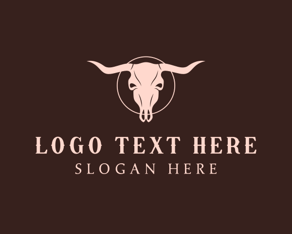 Wild Western Bull Skull logo