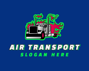 Flame Freight Truck logo design