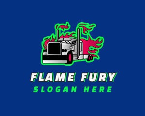 Flame Freight Truck logo design