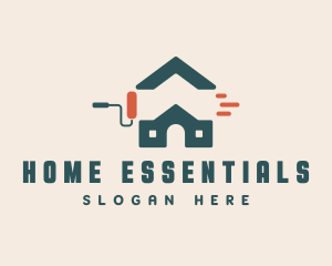 Paint Roller Home Renovation logo design