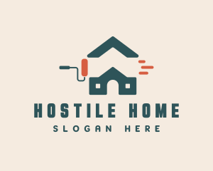 Paint Roller Home Renovation logo design