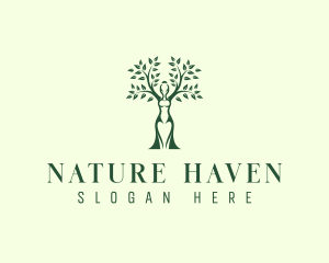 Tree Woman Nature logo design