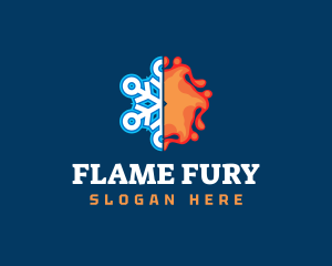 Snow Flame Temperature logo design