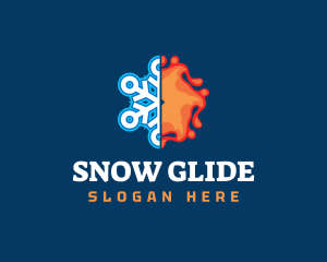 Snow Flame Temperature logo design