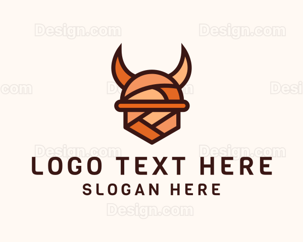 Multicolor Viking Helmet Logo