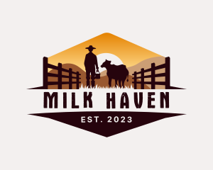 Dairy Cattle Farmer Livestock logo