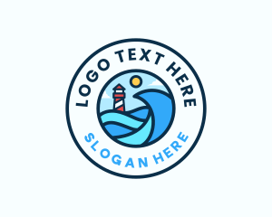 Ocean Wave Lighthouse logo