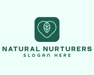 Leaf Heart App logo design