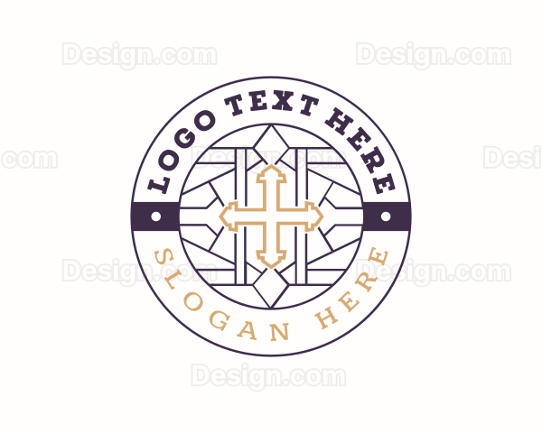 Catholic Religion Cross Logo