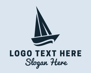 Blue Yacht Sailboat logo