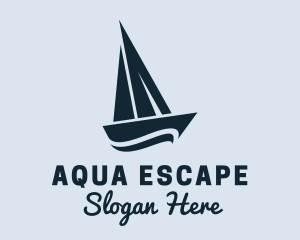 Blue Yacht Sailboat logo