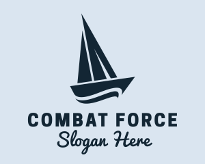 Blue Yacht Sailboat logo