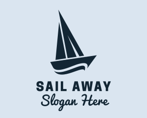 Blue Yacht Sailboat logo design