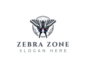 Zebra Swallowtail Butterfly logo design