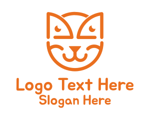 Orange Cat Outline logo