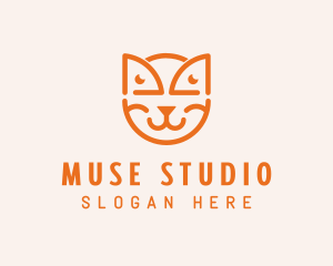 Orange Cat Outline Logo