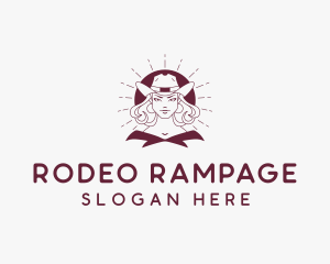 Cowgirl Western Rodeo logo design