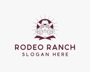 Cowgirl Western Rodeo logo design