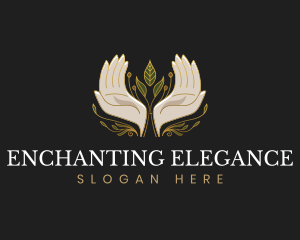 Elegant Hands Flowers logo design