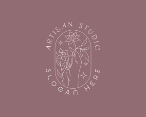 Artisanal Floral Hand logo design