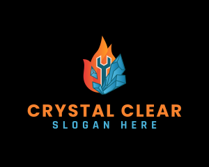 Crystal Ice Wrench logo design