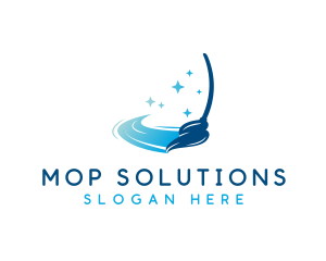 Mop Cleaning Sanitation logo design