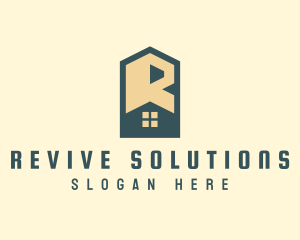 Home Roofing Letter R logo design