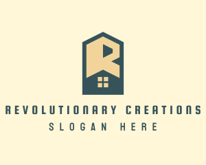 Home Roofing Letter R logo design