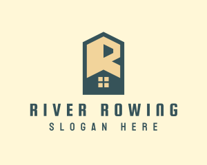 Home Roofing Letter R logo design