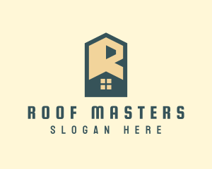 Home Roofing Letter R logo design