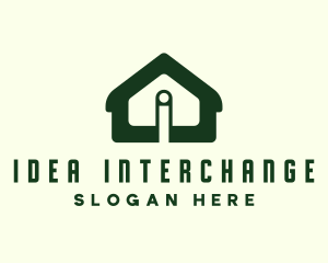 Green House Letter I logo design