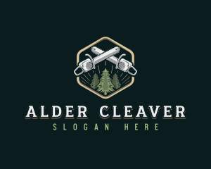 Chainsaw Timber Woodwork logo design