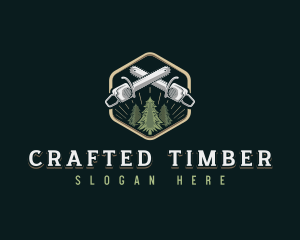 Chainsaw Timber Woodwork logo design