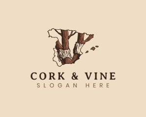 Spain Cork Oak Tree logo design