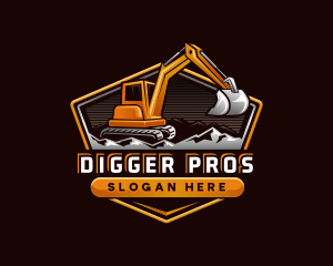 Excavator Backhoe Machine logo design