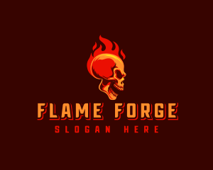 Angry Skull Fire logo design