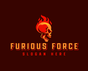 Angry Skull Fire logo design